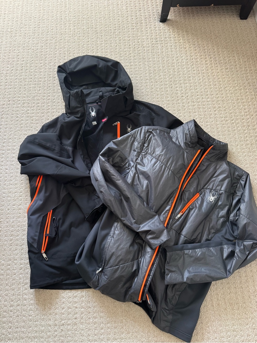 Spyder Men’s Black Insulated Jacket with Orange Accents 2 pc xxl euc